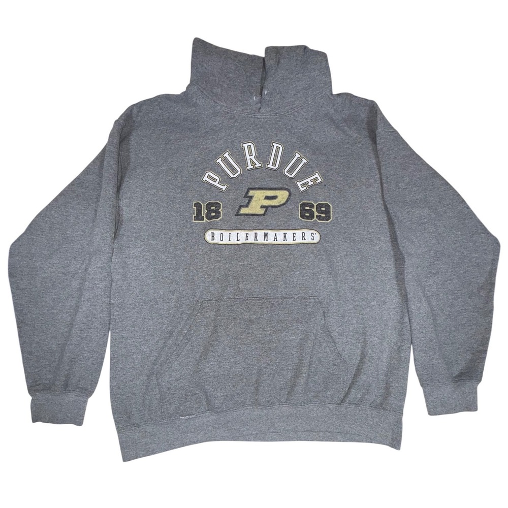 Main Gate Purdue Boilermakers Hoodie Gray 22.5in Pit to Pit No Size Tag